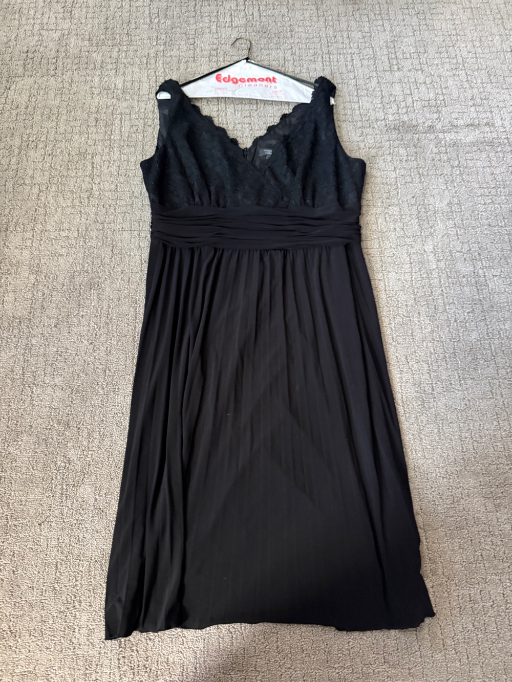 dressbarn Black Lace-Trim V-Neck Chemise